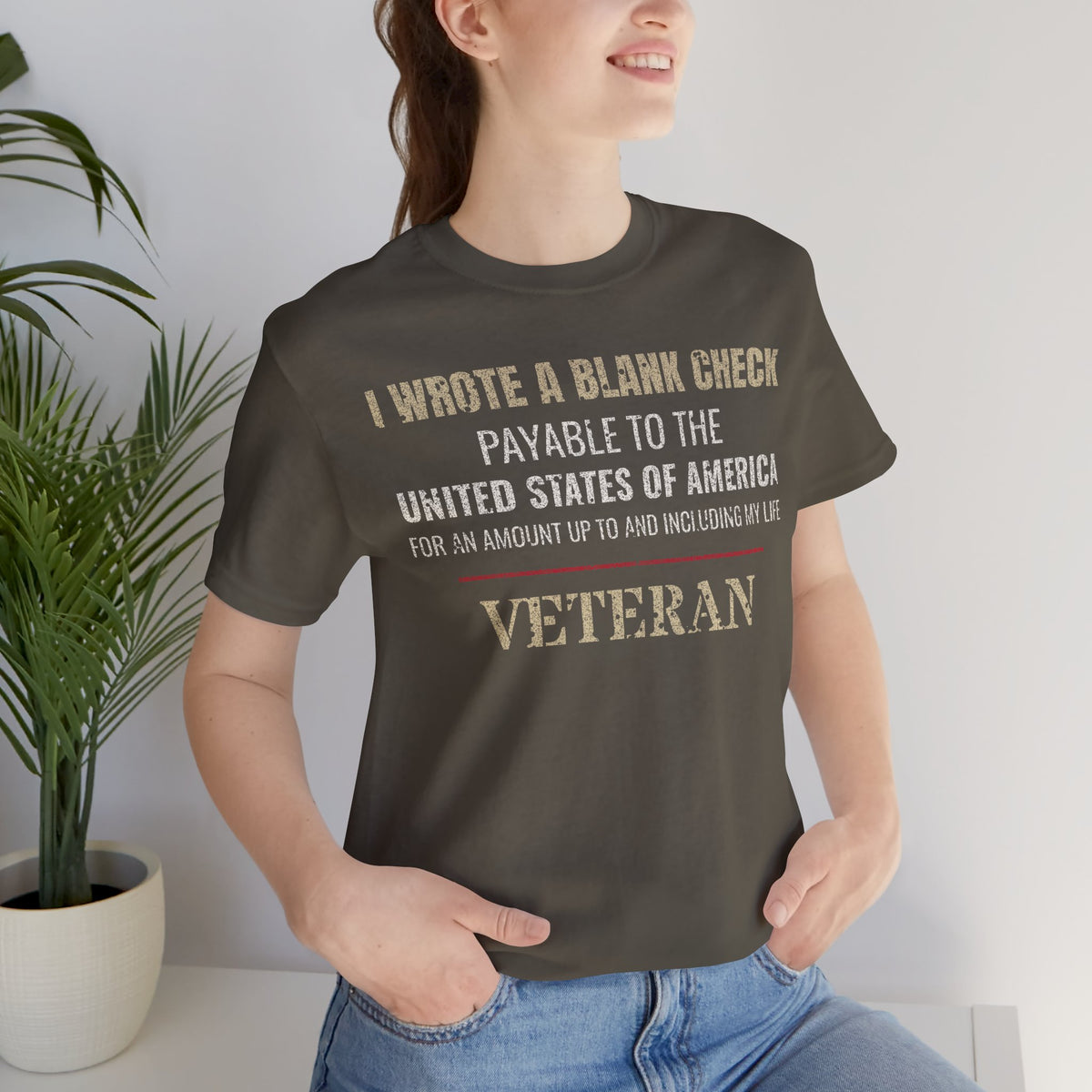 I Wrote a Blank Check Veteran Tee