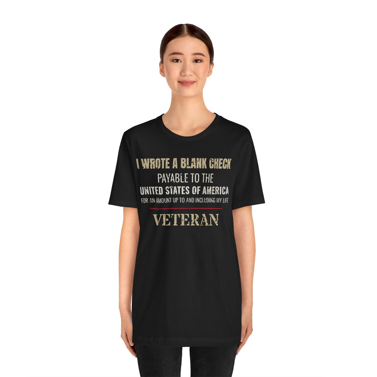 I Wrote a Blank Check Veteran Tee