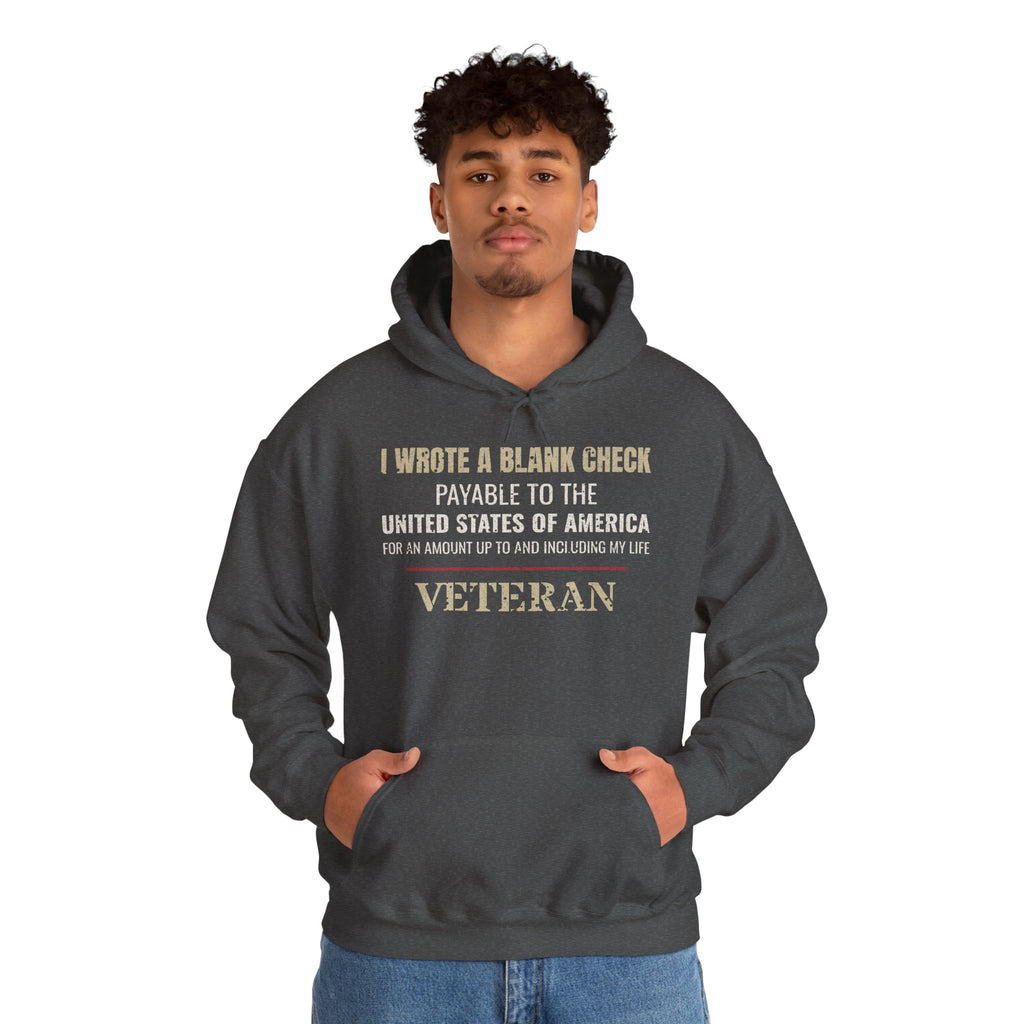 I Wrote a Blank Check Veteran Hoodie
