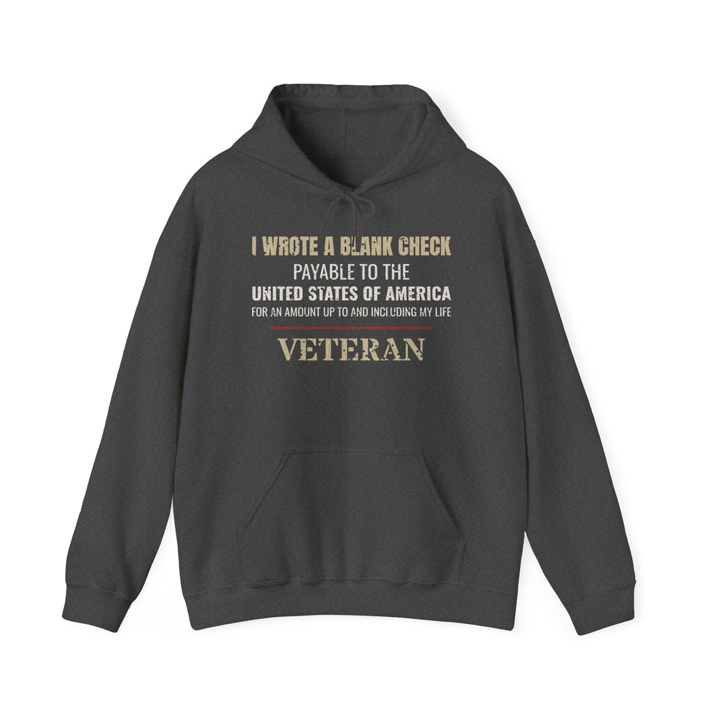 I Wrote a Blank Check Veteran Hoodie