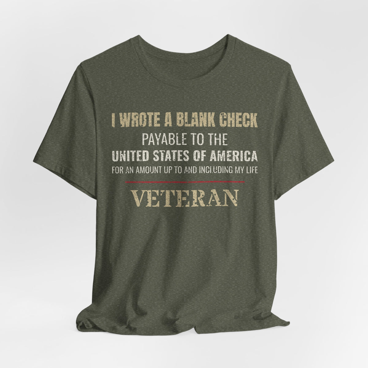 I Wrote a Blank Check Veteran Tee