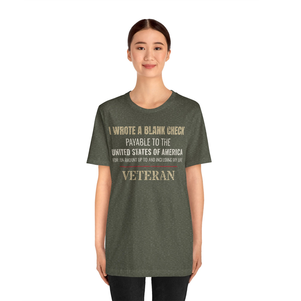 I Wrote a Blank Check Veteran Tee