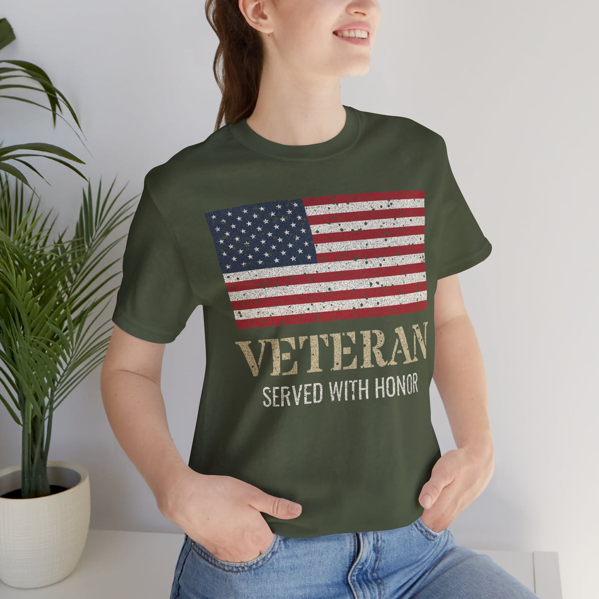 Veteran – Served With Honor Flag Tee