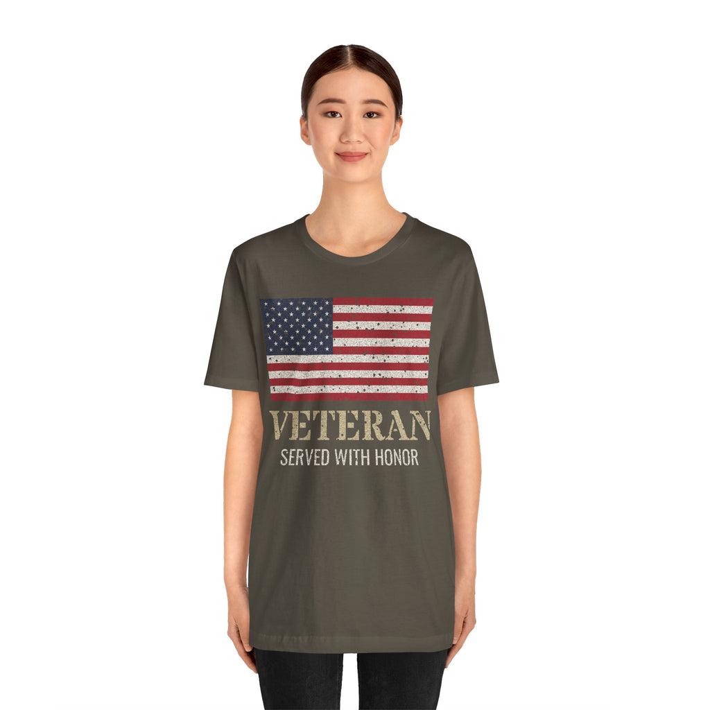 Veteran – Served With Honor Flag Tee